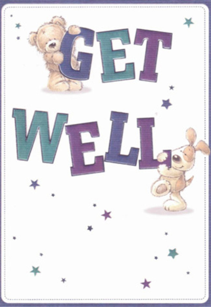This exuberant get well card offers a celebration of hope and connection, perfectly echoing the friendly fabric of Hornsey life. Two illustrated friends-a bear brimming with gentle strength and a puppy alive with curiosity-share a playful moment beneath a cascade of shimmering stars. The bold, uplifting letters meld aquas and purples, their cheerful palette mirroring the bright shopfronts along Hornsey High Street. Every detail-from the comforting texture of the bear's fur to the velvet feel of the pup's floppy ears-adds to the card's inviting, tactile charm. The entire composition radiates light, suggesting the same optimism as a morning bouquet arriving at a neighbour's door near Priory Park. Like the thoughtfully arranged blooms found at the heart of Hornsey, every brushstroke brings a tangible sense of care and encouragement, making this card a perfect companion to any heartfelt delivery made within this warm, caring community.